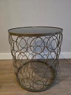 Élégante table d'appoint avec plateau en verre (aspect doré), Verre, Rond, 50 à 100 cm, Enlèvement