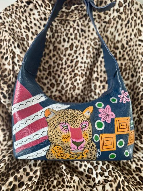 Gorgeous leather bag Natan, Handtassen en Accessoires, Tassen | Damestassen, Gebruikt, Handtas, Blauw, Ophalen of Verzenden