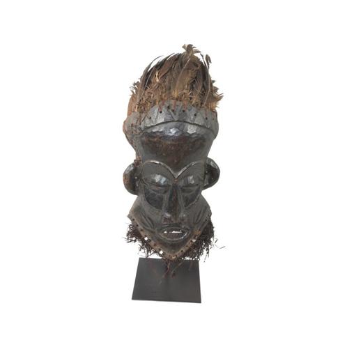 Oud Afrikaans masker met veren, Antiek en Kunst, Kunst | Niet-Westerse kunst, Ophalen of Verzenden