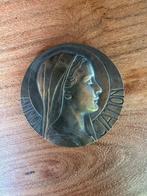 Vintage bronzen medialle Maagd Maria "Annonciation", Ophalen of Verzenden, Brons