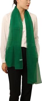 stola donkergroen - stola chiffon, Kleding | Dames, Mutsen, Sjaals en Handschoenen, Ophalen of Verzenden, Nieuw, Sjaal