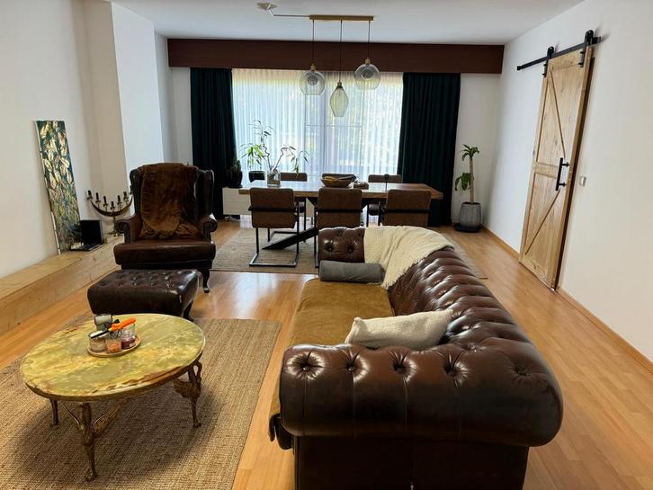 Chesterfield 3 zits, Huis en Inrichting, Zetels | Zetels en Chaises Longues, Gebruikt, Leer, Ophalen