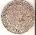 Peru, 4 Reales, 1851, zilver, Postzegels en Munten, Munten | Amerika, Zilver, Zuid-Amerika, Losse munt, Verzenden