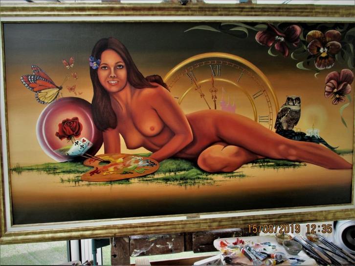 naakt schilderij, Antiek en Kunst, Kunst | Schilderijen | Klassiek, Ophalen