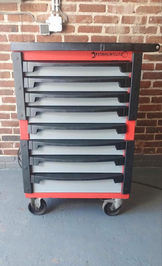 Stahlwille gereedschapwagen GEVULD, Bricolage & Construction, Boîtes à outils, Comme neuf, Remplie, Enlèvement