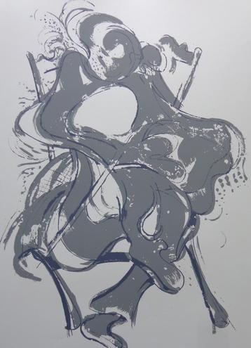 TONE PAUWELS / DE ZWARTE PANTER / KLEURZEEFDRUK / 63x44cm beschikbaar voor biedingen
