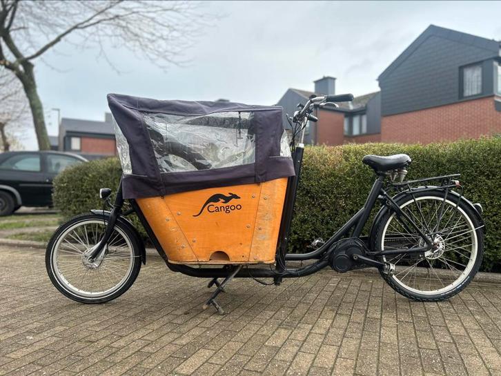 Elektrische bakfiets middenmoter, Vélos & Vélomoteurs, Vélos | Vélos avec bac, Comme neuf, Bâche, Enlèvement