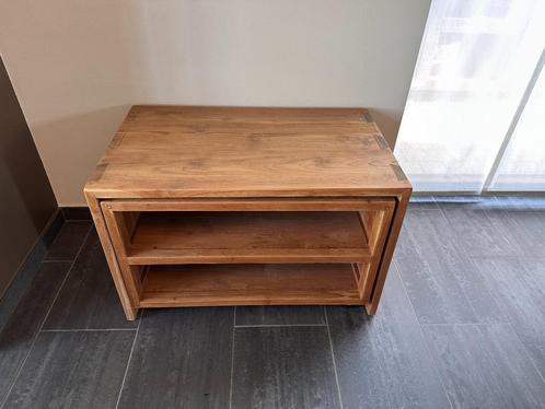 Salontafel/bijzettafel/tv-meubel teak L81/B49/H52 (cm), Huis en Inrichting, Tafels | Salontafels, Zo goed als nieuw, 50 tot 75 cm