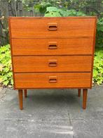 Vintage ladenkast/dressoir met 4 lades, Nederland 1960's, Enlèvement ou Envoi, Utilisé