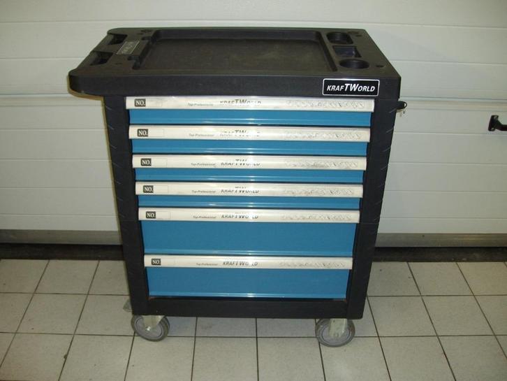 Gereedschapswagen Kraftworld gevuld met tools, Doe-het-zelf en Bouw, Gereedschapskisten, Zo goed als nieuw, Gevuld, Ophalen