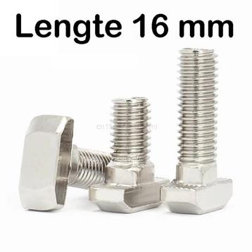 10 Stuks M6 Hamerkopbouten T-Kopbouten 16 mm voor Aluminiump, Doe-het-zelf en Bouw, Ophalen of Verzenden, Nieuw