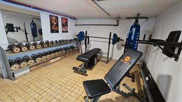 Fitness set: dumbells met rek/ Olympische halter+bank etc beschikbaar voor biedingen
