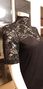 ESCADA  Vintage shirt met elastische kant J90  T 36/38, Ophalen of Verzenden, Zo goed als nieuw, Maat 34 (XS) of kleiner, Zwart