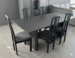 Complete Eetkamer Set – Modern Vintage Design – Antraciet, Enlèvement, Utilisé, Modern Vintage / Jaren '90 Design, 6 à 8 chaises