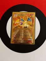 Pokémon - Charizard - 4/102 - Gold Metal Card - EXC, Hobby en Vrije tijd, Ophalen of Verzenden, Zo goed als nieuw, Losse kaart