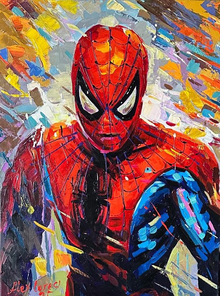 Alex L- Superman- Handgeschilderd (100%)- Origineel, Antiek en Kunst, Kunst | Schilderijen | Modern, Ophalen of Verzenden