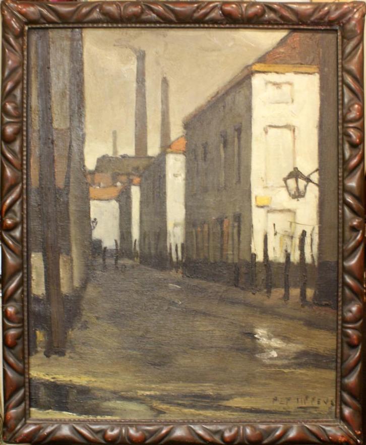 Piet Lippens (1890-1981): Gents Stadszicht (O/D, 65 x 80 cm), Antiek en Kunst, Kunst | Schilderijen | Klassiek, Ophalen of Verzenden