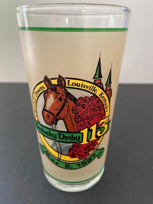 Vintage drinkglas van de paardenrace KENTUCKY DERBY uit 1987, Dieren en Toebehoren, Paarden, M