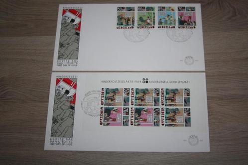 kinderpostzegels 2x FDC , stripfiguren , Nederland 1984, Collections, Personnages de BD, Neuf, Autres types, Autres personnages