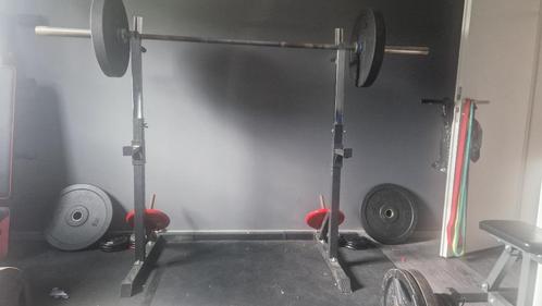 Fitness staander, Sport en Fitness, Fitnessapparatuur, Gebruikt, Krachtstation, Armen, Benen, Borst, Rug, Metaal, Ophalen