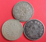 3 zilveren munten van België-Frankrijk **90% zilver**, Postzegels en Munten, Munten | België, Verzenden, Zilver, Setje, Zilver