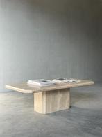 Vintage Italiaanse travertijn salontafel, 1980, Huis en Inrichting, Tafels | Salontafels, Ophalen, Zo goed als nieuw