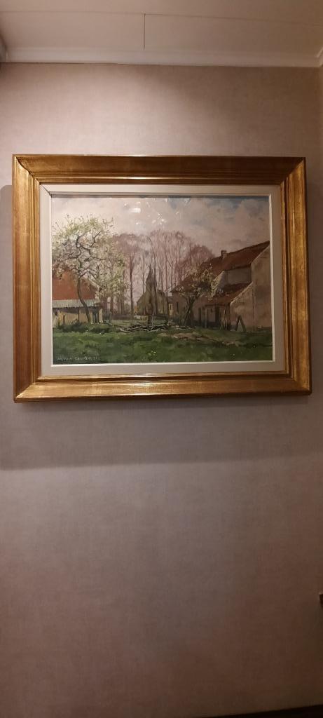 PRINTEMPS A HAMME signé Marcel Van CAUTER ., Antiek en Kunst, Kunst | Schilderijen | Klassiek, Ophalen
