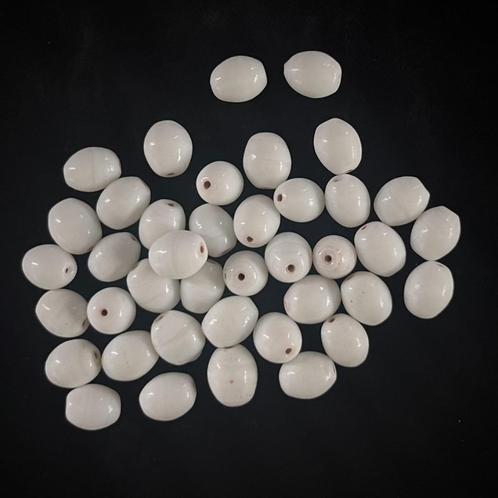 Kralen Indisch glas beige en wit, Hobby en Vrije tijd, Kralen en Sieraden maken, Nieuw, Kraal, Ophalen of Verzenden
