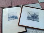 2 gesigneerde etsen van Goossens, Antiek en Kunst, Ophalen of Verzenden