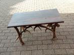 Table en chêne avec pieds en bois de cerf., Antiquités & Art, Enlèvement ou Envoi