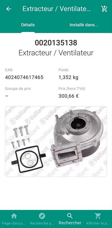 Ventilator Vaillant EcoTec Plus VC (W)... /5-5 (nieuw) beschikbaar voor biedingen