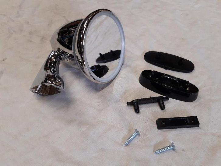 Chrome spiegel Klassieke Mini Links , vlakke lens, BULLET, Auto-onderdelen, Spiegels, Mini, Rover, Austin, Nieuw, Ophalen