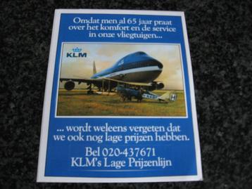 Sticker KLM Lage Prijzenlijn 9,5 x 12 cm beschikbaar voor biedingen