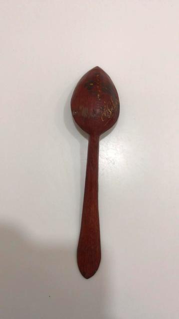 Louche à soupe ancienne en bois à motif floral, Enlèvement ou Envoi