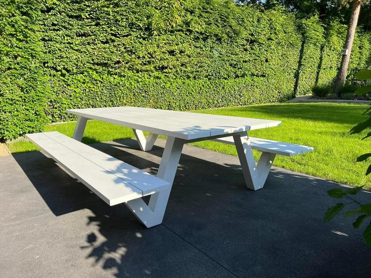 XL PICKNICKTAFEL in gloednieuwe staat, Tuin en Terras, Picknicktafels, Zo goed als nieuw, Rechthoekig, Aluminium, Ophalen