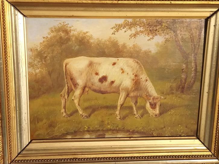 Huile sur panneau signée Hubert Henrard, 1887, Antiek en Kunst, Kunst | Schilderijen | Klassiek, Ophalen of Verzenden