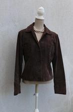 L bruine leren jas met split, Kleding | Dames, Ophalen of Verzenden, Gedragen, Maat 38/40 (M), Bruin