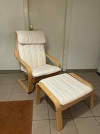 Fauteuil relax IKEA POÄNG + repose-pieds – très bon état, 75 à 100 cm, Enlèvement, Utilisé, Scandinave