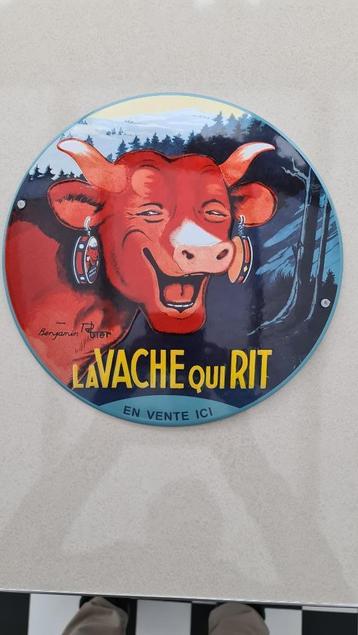Plaque émaillée La vache qui rit 30 cm bombée beschikbaar voor biedingen