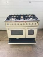 Zeer goed staat Boretti crème kleur fornuis 5,pits 90cm oven, 60 cm of meer, Ophalen of Verzenden, Zo goed als nieuw, Gas