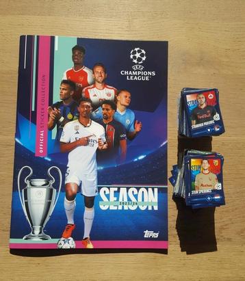 Topps boek UEFA champions league en vele dubbele stickers 