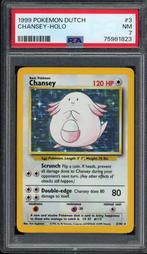 Chansey Holo PSA 7 - 3/102 - Base Set 1999, Foil, Ophalen of Verzenden, Losse kaart, Zo goed als nieuw