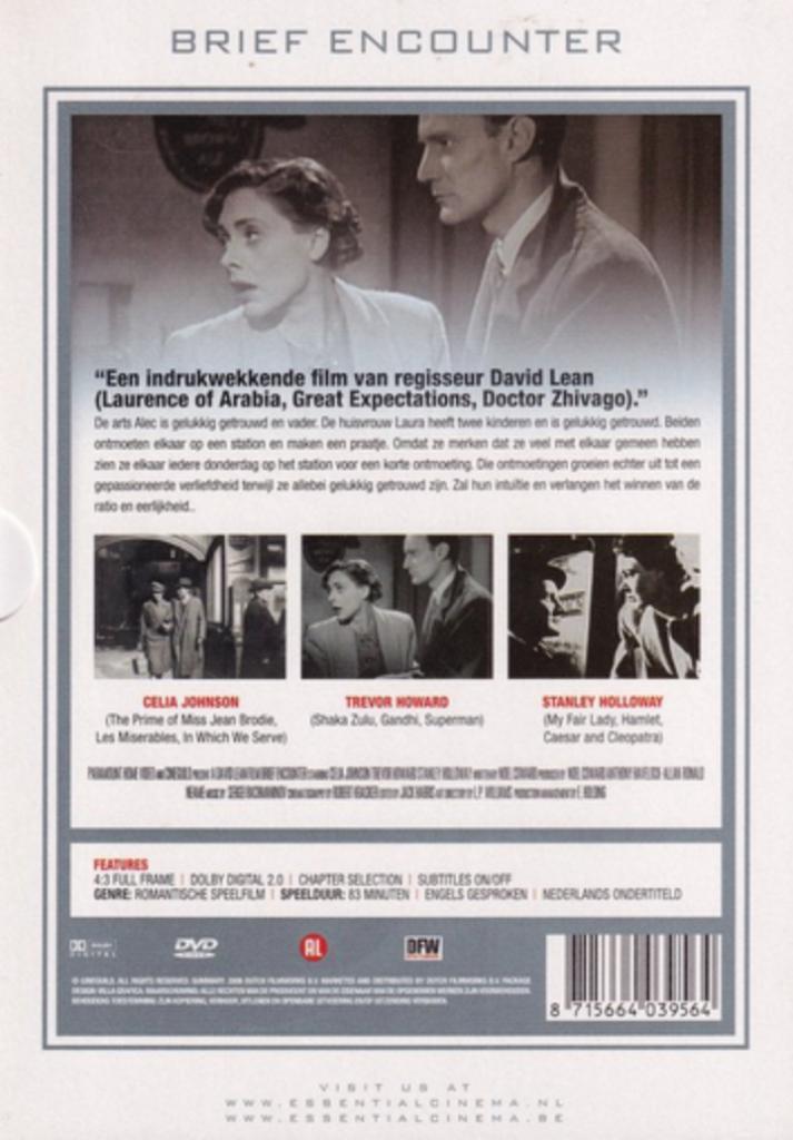 ② Brief Encounter (1945) Dvd Zeldzaam — Dvd's Klassiekers