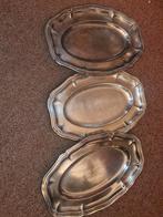 3 oude verzilverde serveerschalen, Antiek en Kunst, Ophalen of Verzenden
