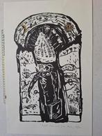 Houtsnede Luca Aussems Brother Sun and Sister Moon 1989, Antiek en Kunst, Kunst | Etsen en Gravures, Ophalen of Verzenden