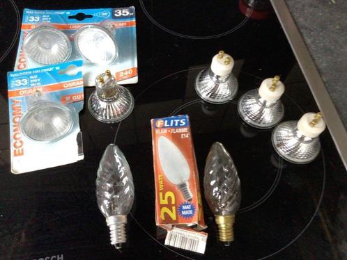 Lot de 7 Ampoules gu10  et  trois e14 flamme, Maison & Meubles, Lampes | Lampes en vrac, Comme neuf, Ampoule halogène, 30 à 60 watts
