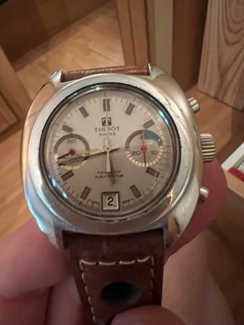 Tissot Seastar Navigator, Handtassen en Accessoires, Horloges | Heren, Breitling, Staal, Leer, Ophalen of Verzenden