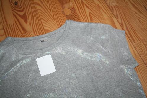 Maat 158 - zilver glitter T-shirt - nieuw met etiket, Enfants & Bébés, Vêtements enfant | Taille 158, Neuf, Fille, Chemise ou À manches longues