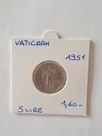Vaticaan 5 lire 1951, Postzegels en Munten, Munten | Europa | Niet-Euromunten, Ophalen of Verzenden