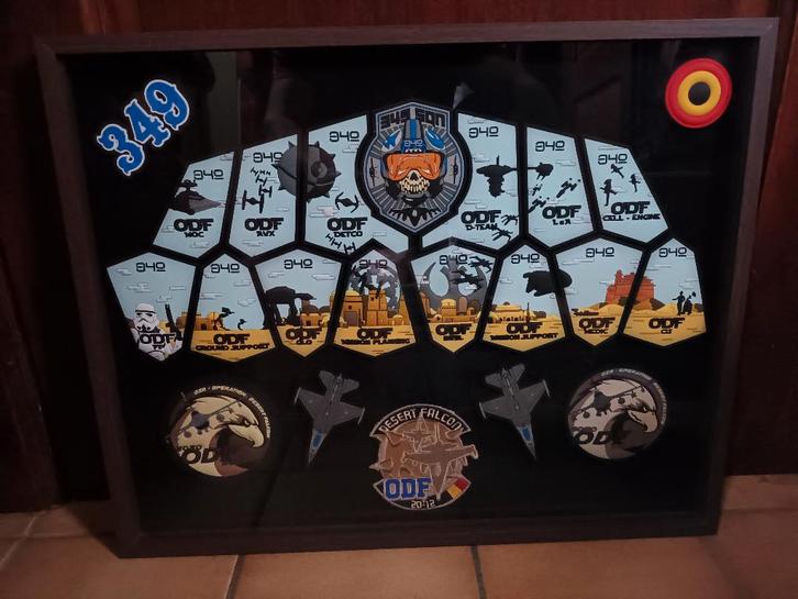 F16 luchtmacht 349 sqn ODF operation desert falcon BAF FAE, Verzamelen, Luchtvaart en Vliegtuigspotten, Gebruikt, Patch, Badge of Embleem